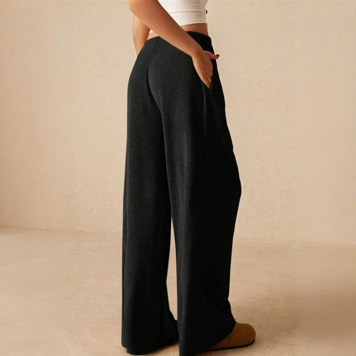 Olivenorma Plain Color Casual High Waist Pull On Elastic Women's Straight-Leg Pants - image 18
