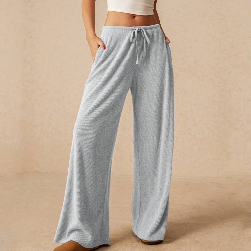 Olivenorma Plain Color Casual High Waist Pull On Elastic Women's Straight-Leg Pants - image 6