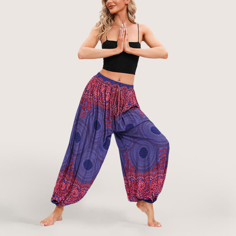 Olivenorma Vibrant Boho Mandala Women's Elastic Waist Harem Pants - image 6
