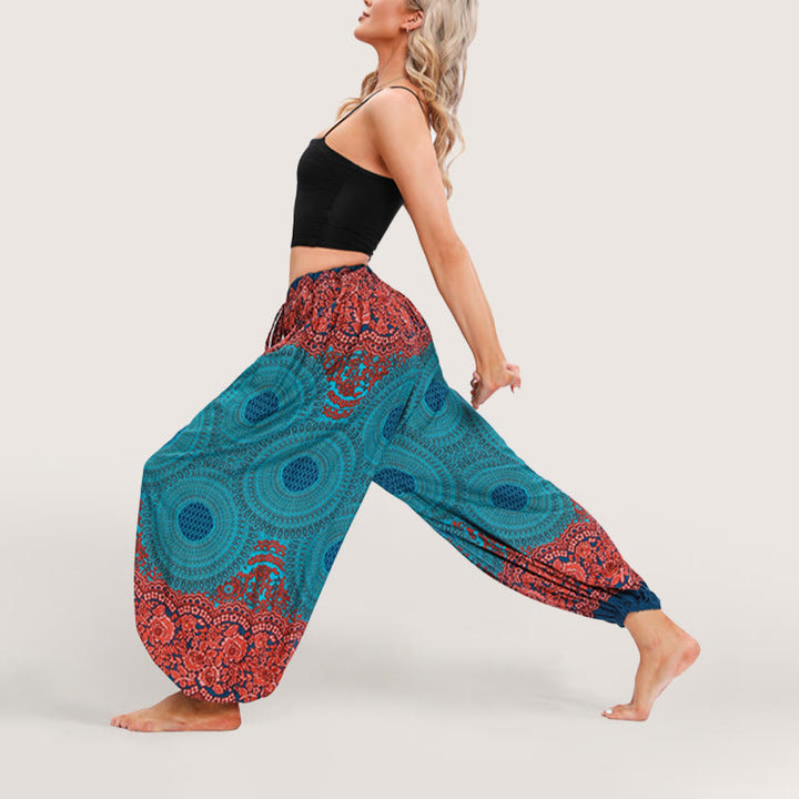Olivenorma Vibrant Boho Mandala Women's Elastic Waist Harem Pants - image 2