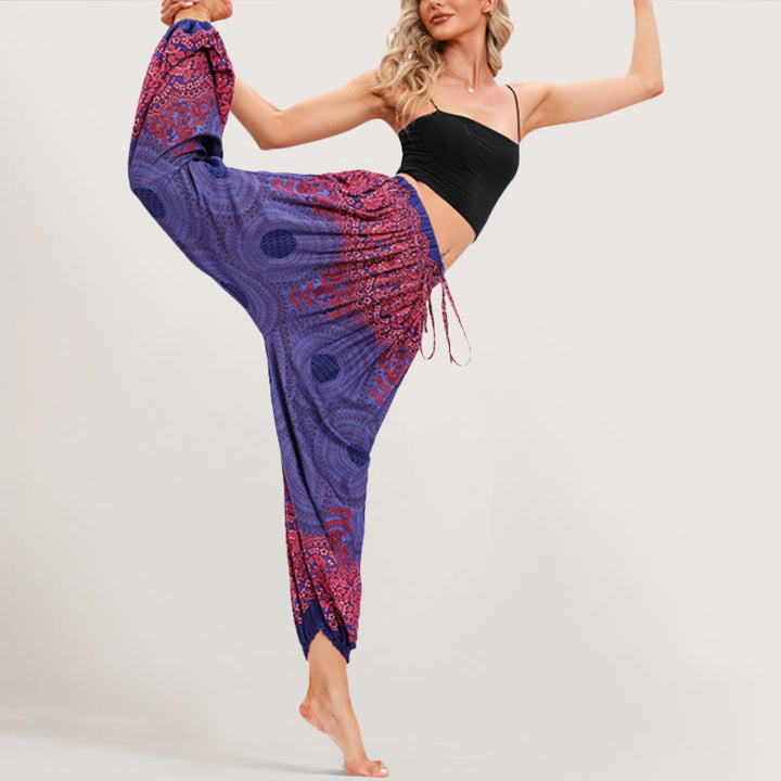 Olivenorma Vibrant Boho Mandala Women's Elastic Waist Harem Pants - image 8