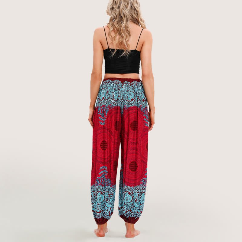 Olivenorma Vibrant Boho Mandala Women's Elastic Waist Harem Pants - image 17