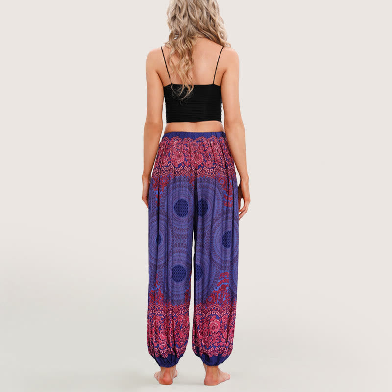 Olivenorma Vibrant Boho Mandala Women's Elastic Waist Harem Pants - image 11