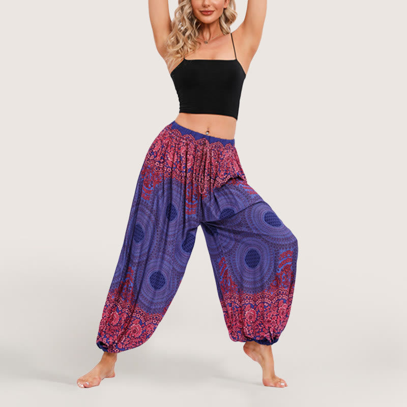 Olivenorma Vibrant Boho Mandala Women's Elastic Waist Harem Pants - image 7