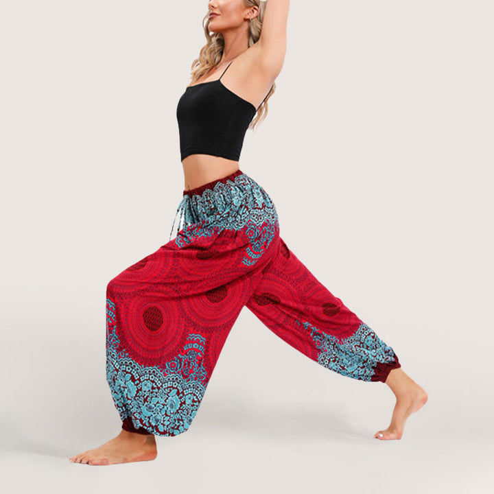 Olivenorma Vibrant Boho Mandala Women's Elastic Waist Harem Pants - image 14