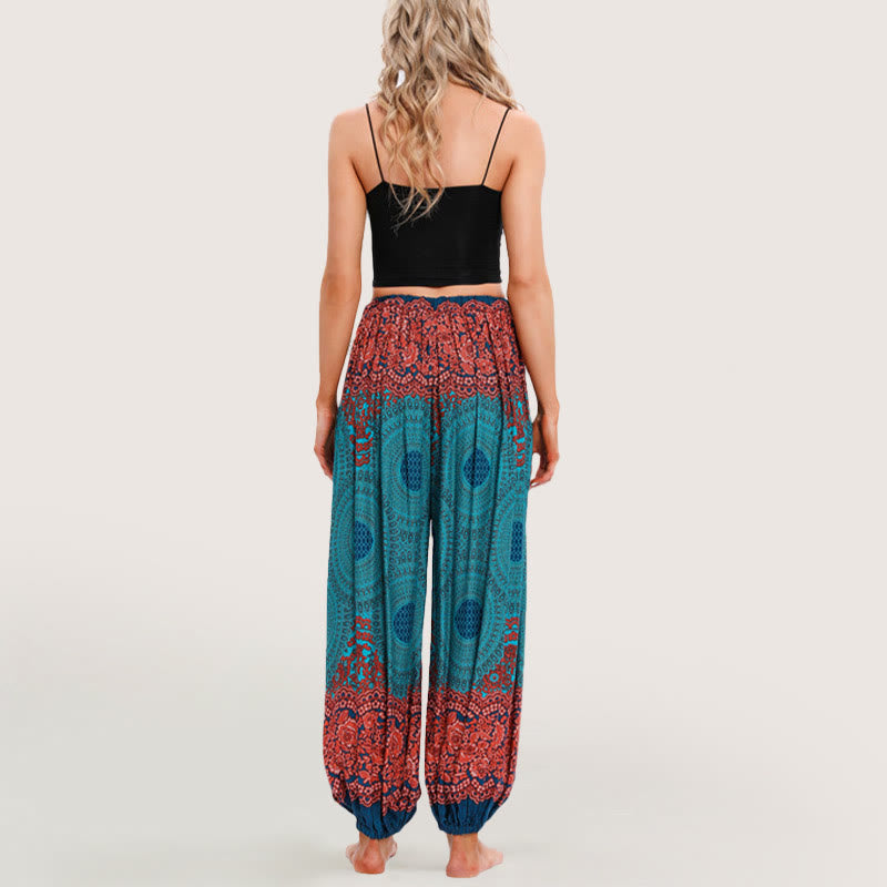 Olivenorma Vibrant Boho Mandala Women's Elastic Waist Harem Pants - image 4