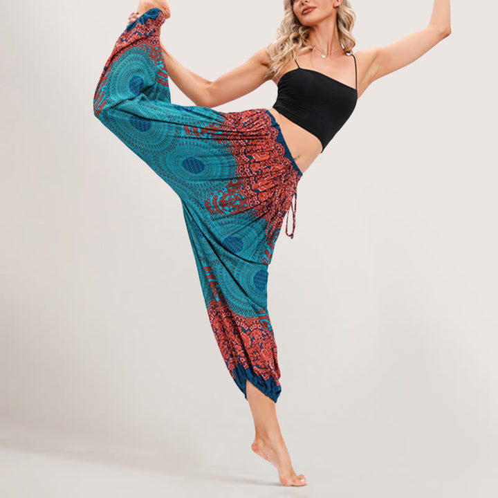 Olivenorma Vibrant Boho Mandala Women's Elastic Waist Harem Pants - image 3
