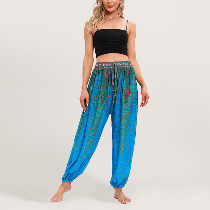 Olivenorma Celestial Print Boho Women's Elastic Waist Harem Pants - image 18