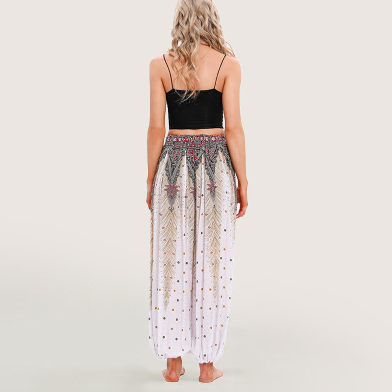 Olivenorma Celestial Print Boho Women's Elastic Waist Harem Pants - image 13