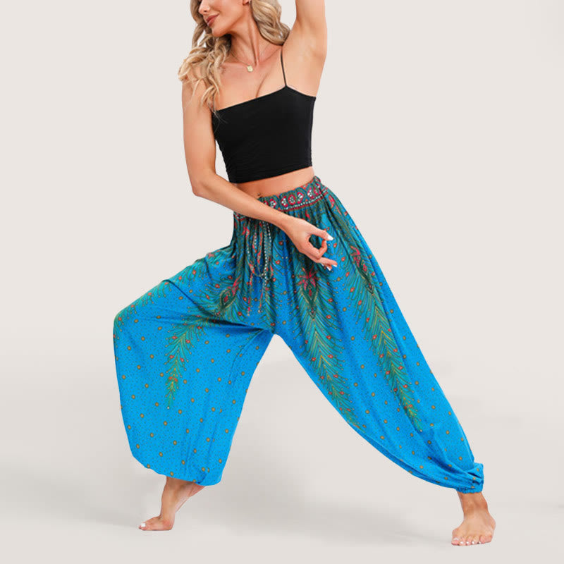Olivenorma Celestial Print Boho Women's Elastic Waist Harem Pants - image 17