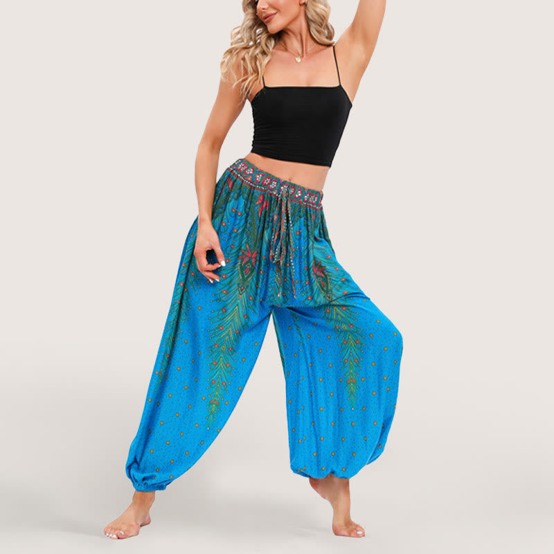 Olivenorma Celestial Print Boho Women's Elastic Waist Harem Pants - image 15