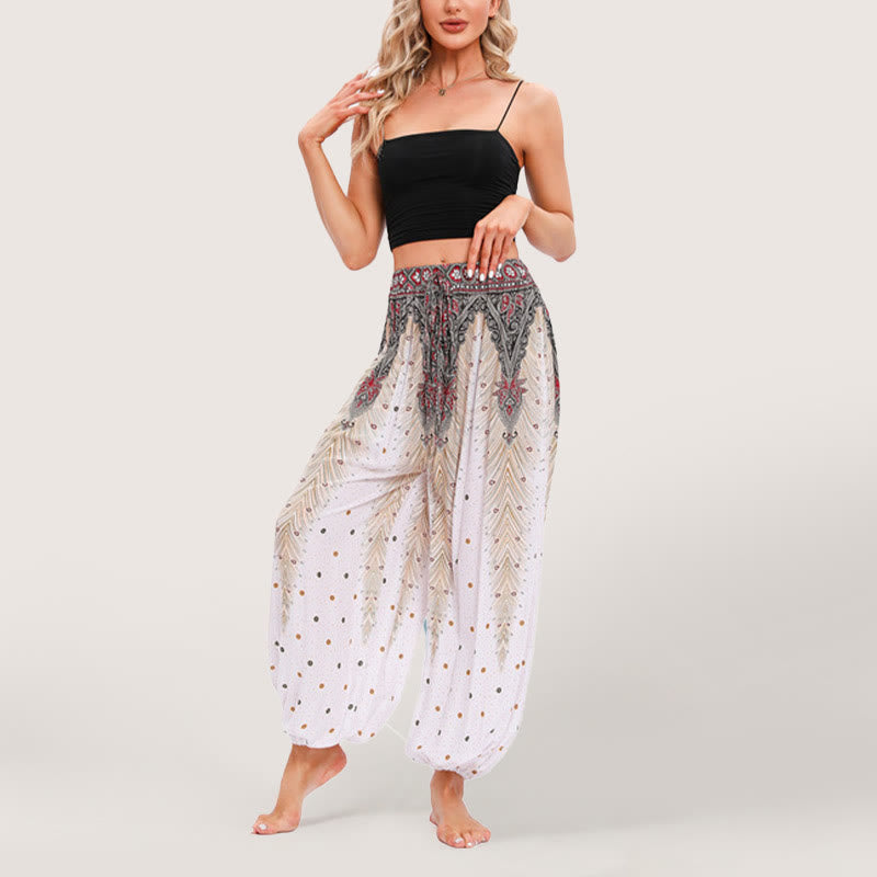 Olivenorma Celestial Print Boho Women's Elastic Waist Harem Pants - image 8