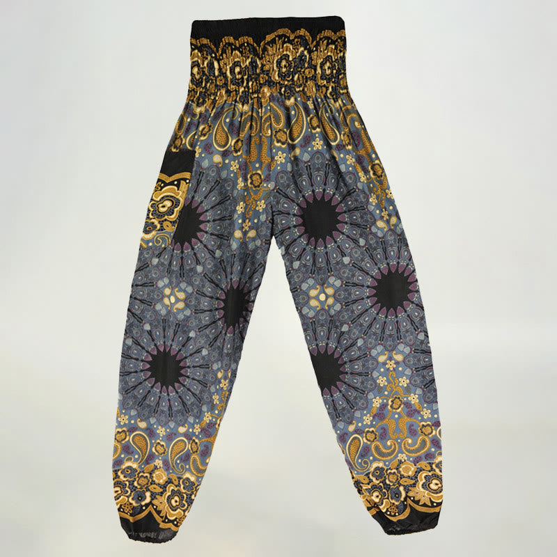 Olivenorma Mandala Snowflake Print Viscose Women's Elastic Waist Harem Pants - image 1