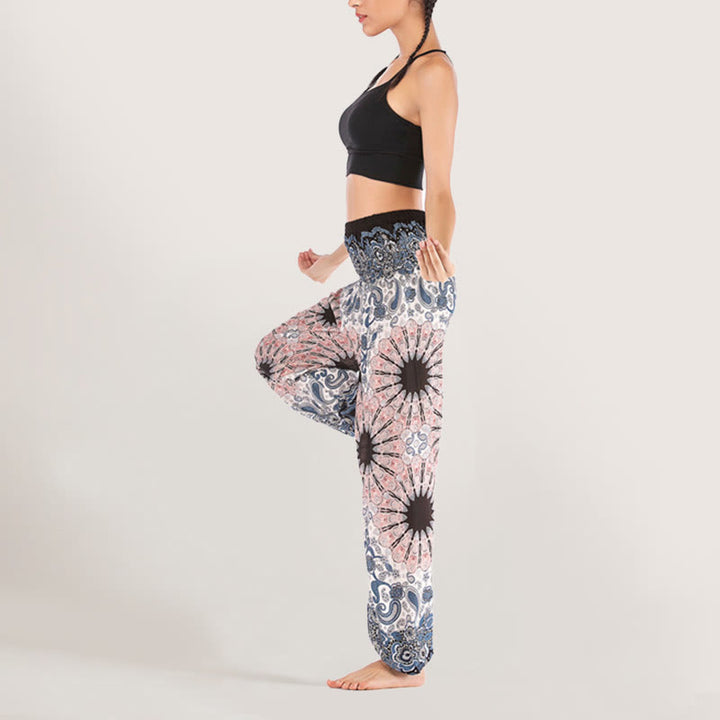 Olivenorma Mandala Snowflake Print Viscose Women's Elastic Waist Harem Pants - image 15