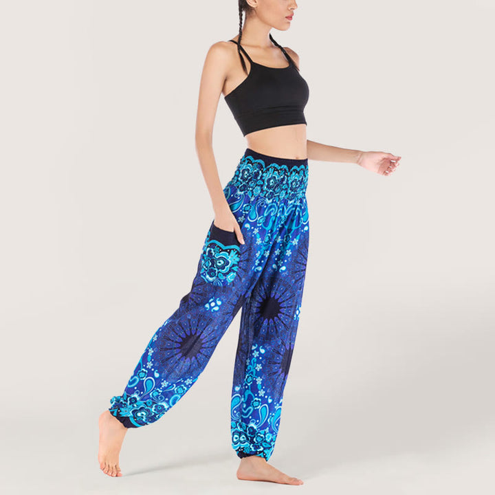 Olivenorma Mandala Snowflake Print Viscose Women's Elastic Waist Harem Pants - image 25