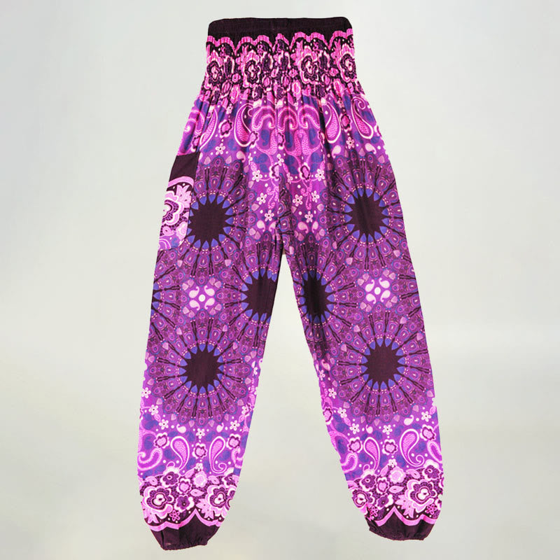 Olivenorma Mandala Snowflake Print Viscose Women's Elastic Waist Harem Pants - image 27