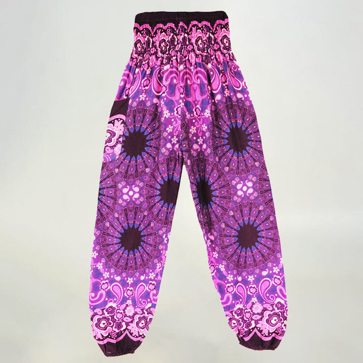 Olivenorma Mandala Snowflake Print Viscose Women's Elastic Waist Harem Pants - image 27