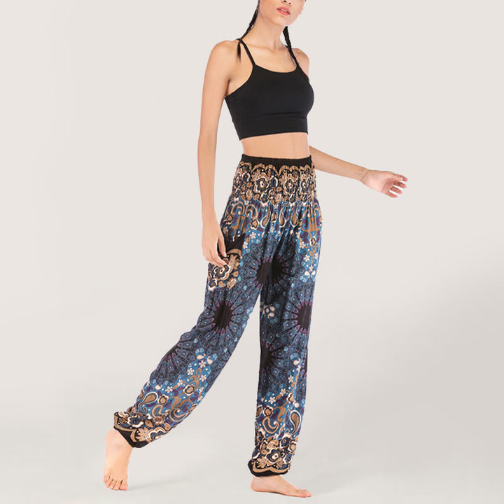 Olivenorma Mandala Snowflake Print Viscose Women's Elastic Waist Harem Pants - image 3