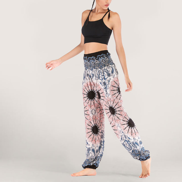 Olivenorma Mandala Snowflake Print Viscose Women's Elastic Waist Harem Pants - image 12