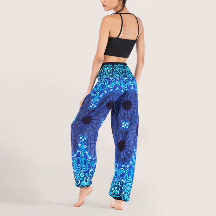 Olivenorma Mandala Snowflake Print Viscose Women's Elastic Waist Harem Pants - image 23