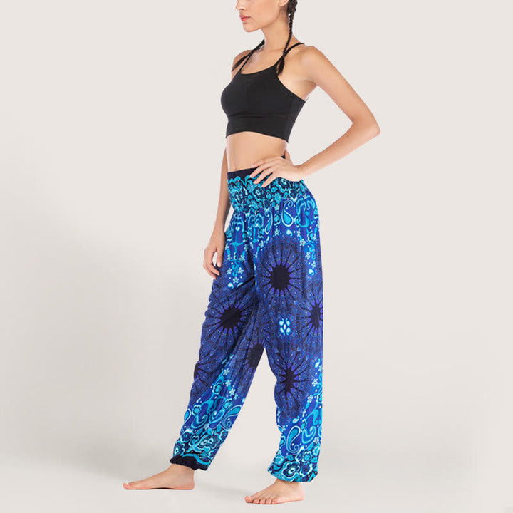 Olivenorma Mandala Snowflake Print Viscose Women's Elastic Waist Harem Pants - image 20