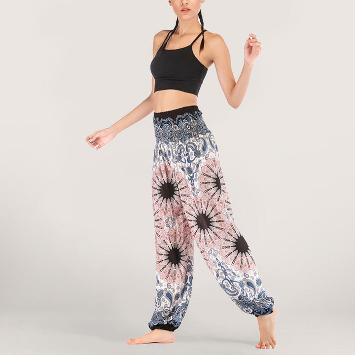 Olivenorma Mandala Snowflake Print Viscose Women's Elastic Waist Harem Pants - image 16