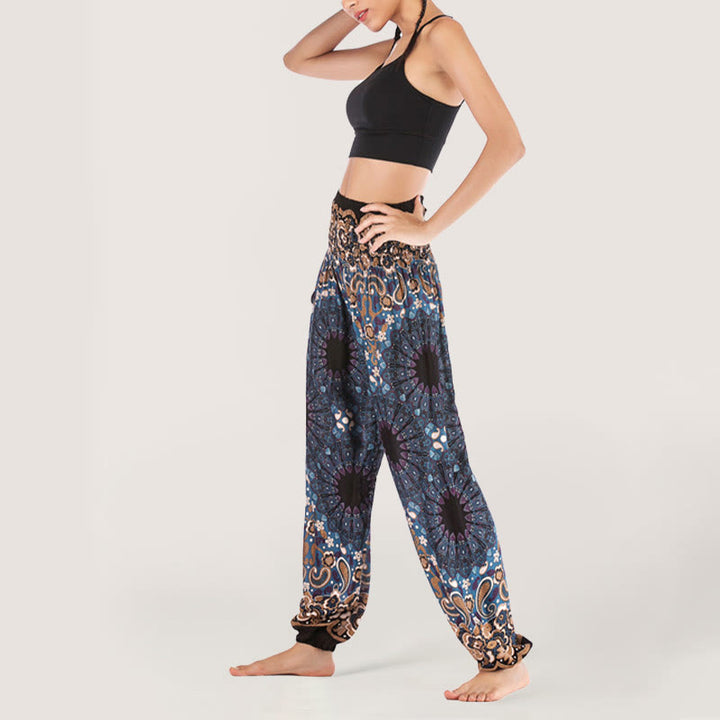 Olivenorma Mandala Snowflake Print Viscose Women's Elastic Waist Harem Pants - image 7