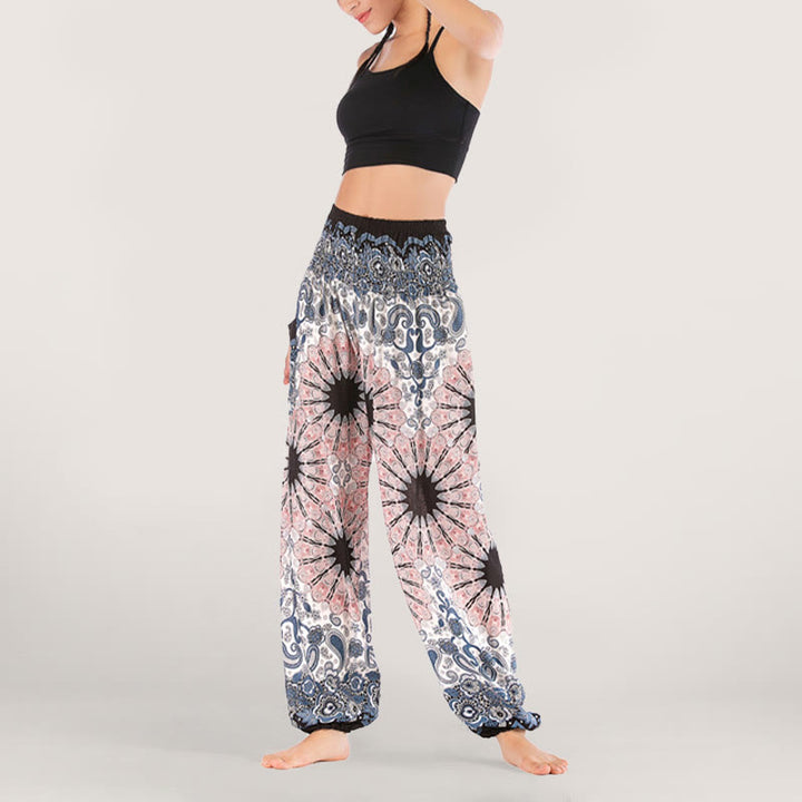 Olivenorma Mandala Snowflake Print Viscose Women's Elastic Waist Harem Pants - image 11