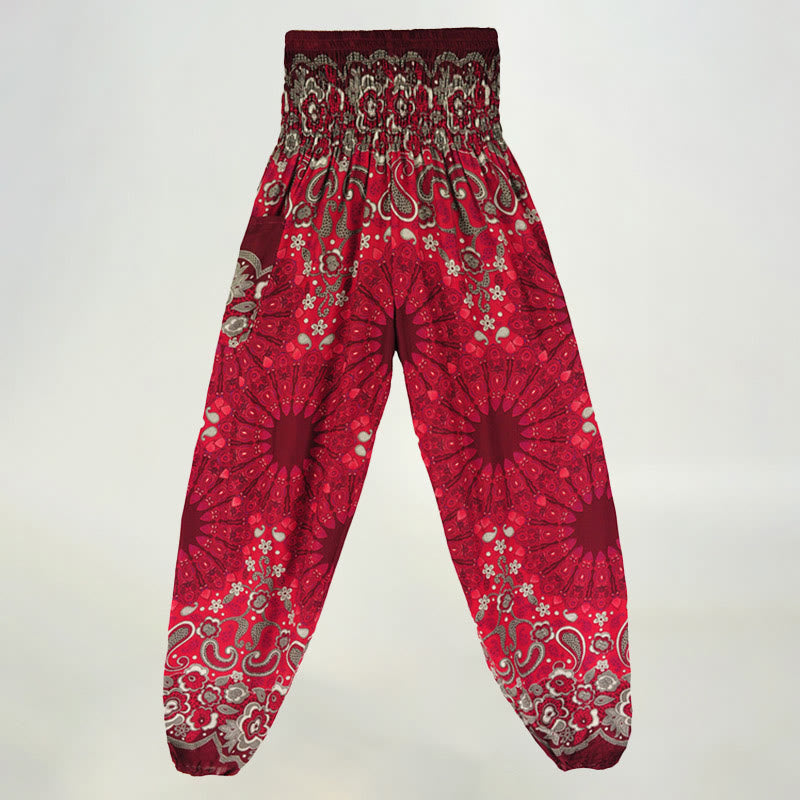Olivenorma Mandala Snowflake Print Viscose Women's Elastic Waist Harem Pants - image 35