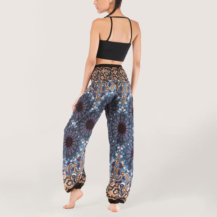 Olivenorma Mandala Snowflake Print Viscose Women's Elastic Waist Harem Pants - image 6
