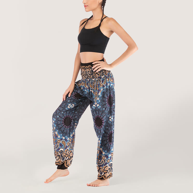 Olivenorma Mandala Snowflake Print Viscose Women's Elastic Waist Harem Pants - image 2