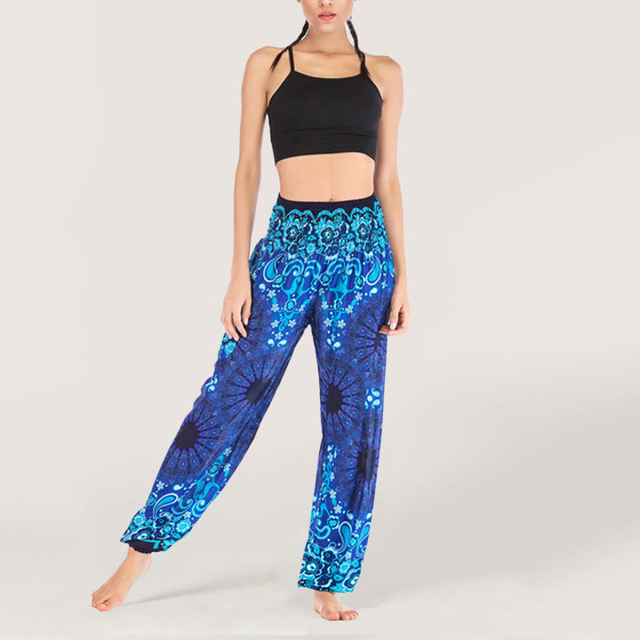 Olivenorma Mandala Snowflake Print Viscose Women's Elastic Waist Harem Pants - image 24