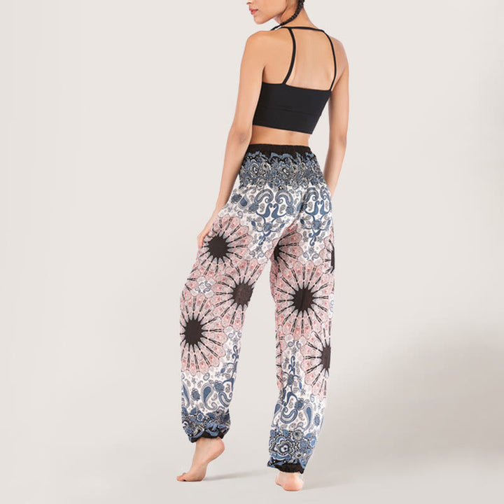 Olivenorma Mandala Snowflake Print Viscose Women's Elastic Waist Harem Pants - image 13