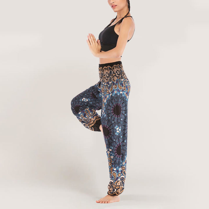 Olivenorma Mandala Snowflake Print Viscose Women's Elastic Waist Harem Pants - image 5