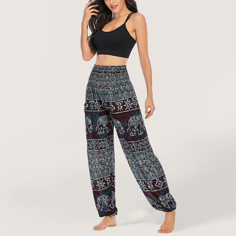 Olivenorma Elephant Yoga Pants Viscose Women's Elastic Waist Harem Pants - image 26
