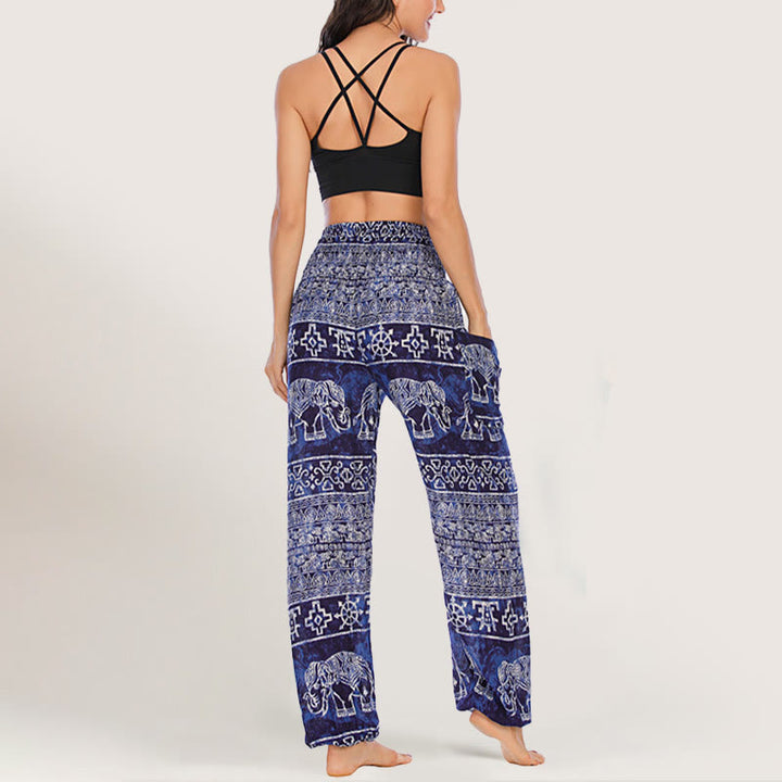 Olivenorma Elephant Yoga Pants Viscose Women's Elastic Waist Harem Pants - image 2