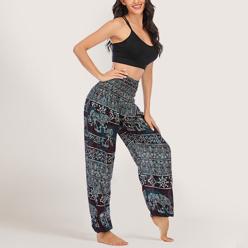 Olivenorma Elephant Yoga Pants Viscose Women's Elastic Waist Harem Pants - image 25