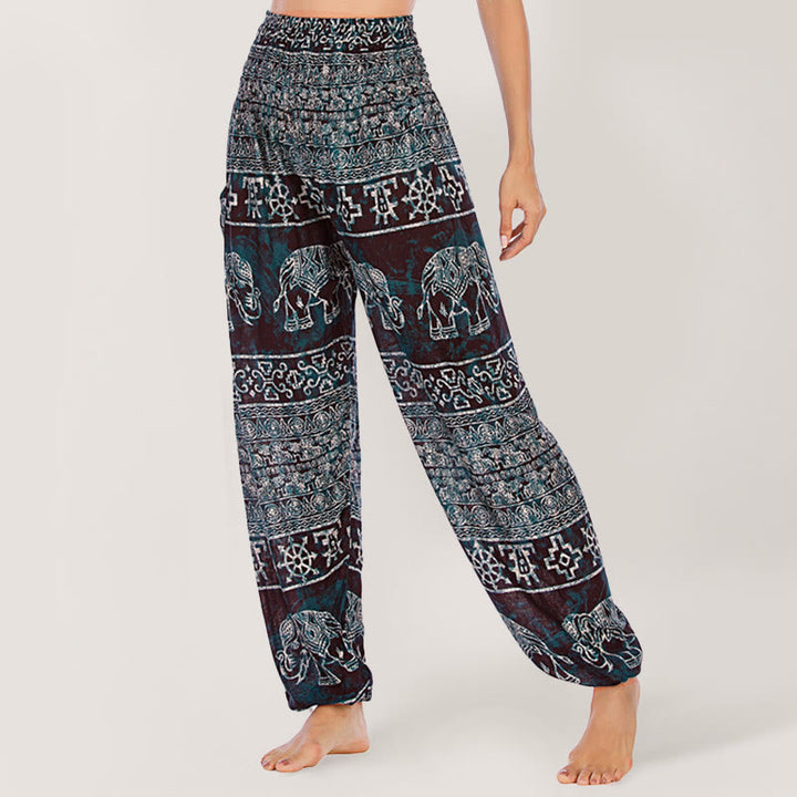 Olivenorma Elephant Yoga Pants Viscose Women's Elastic Waist Harem Pants - image 29
