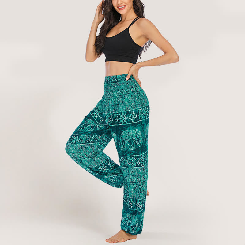 Olivenorma Elephant Yoga Pants Viscose Women's Elastic Waist Harem Pants - image 7