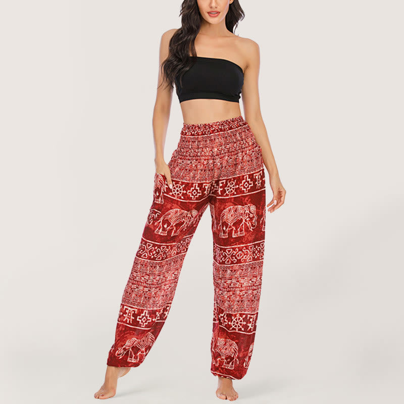 Olivenorma Elephant Yoga Pants Viscose Women's Elastic Waist Harem Pants - image 20