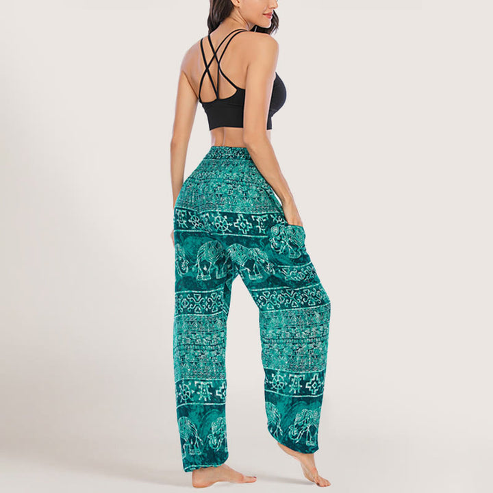 Olivenorma Elephant Yoga Pants Viscose Women's Elastic Waist Harem Pants - image 10