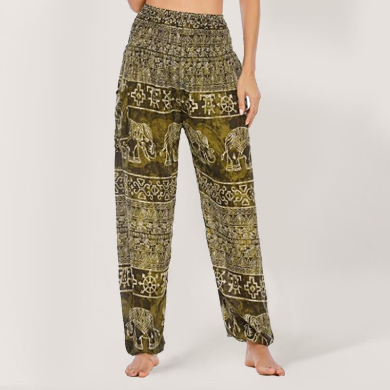 Olivenorma Elephant Yoga Pants Viscose Women's Elastic Waist Harem Pants - image 17