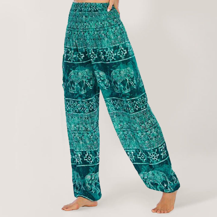 Olivenorma Elephant Yoga Pants Viscose Women's Elastic Waist Harem Pants - image 11