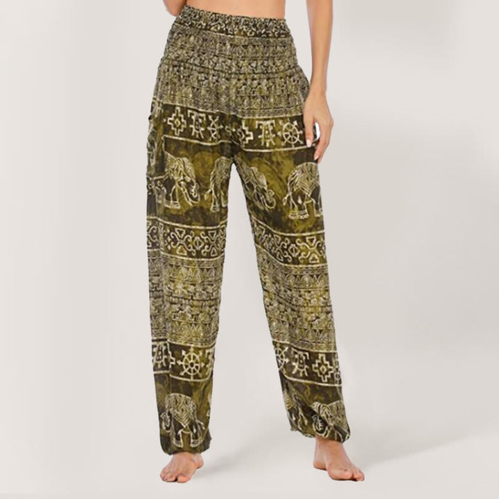 Olivenorma Elephant Yoga Pants Viscose Women's Elastic Waist Harem Pants - image 17