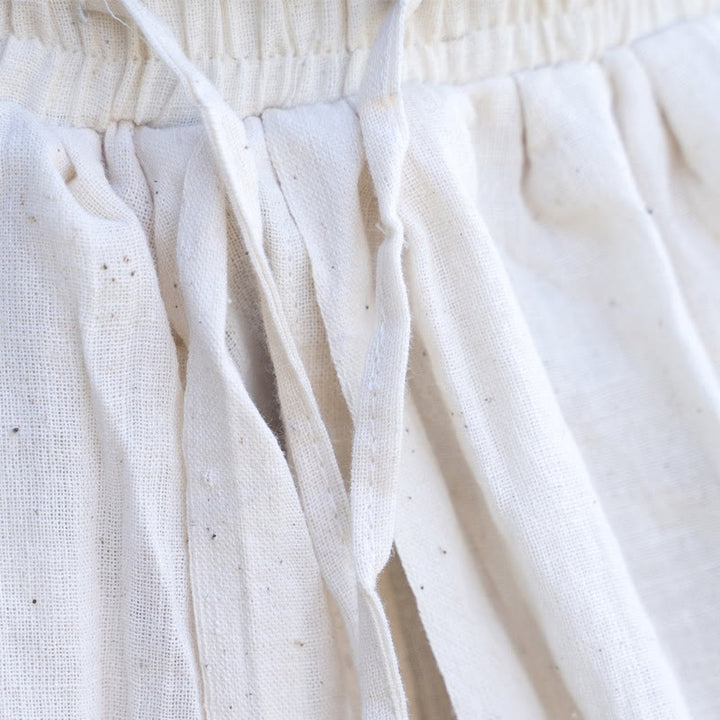 Olivenorma Plain Color Unisex Wild Drawstring Elastic Waist Pants with Pockets - image 3