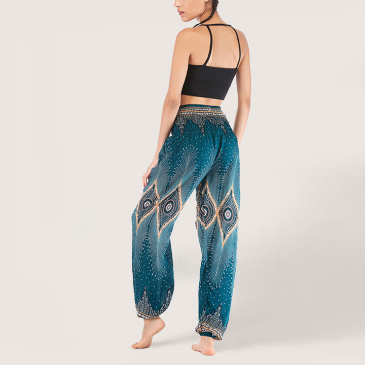 Olivenorma Boho Mandala Viscose Women's Elastic Waist Harem Pants - image 7