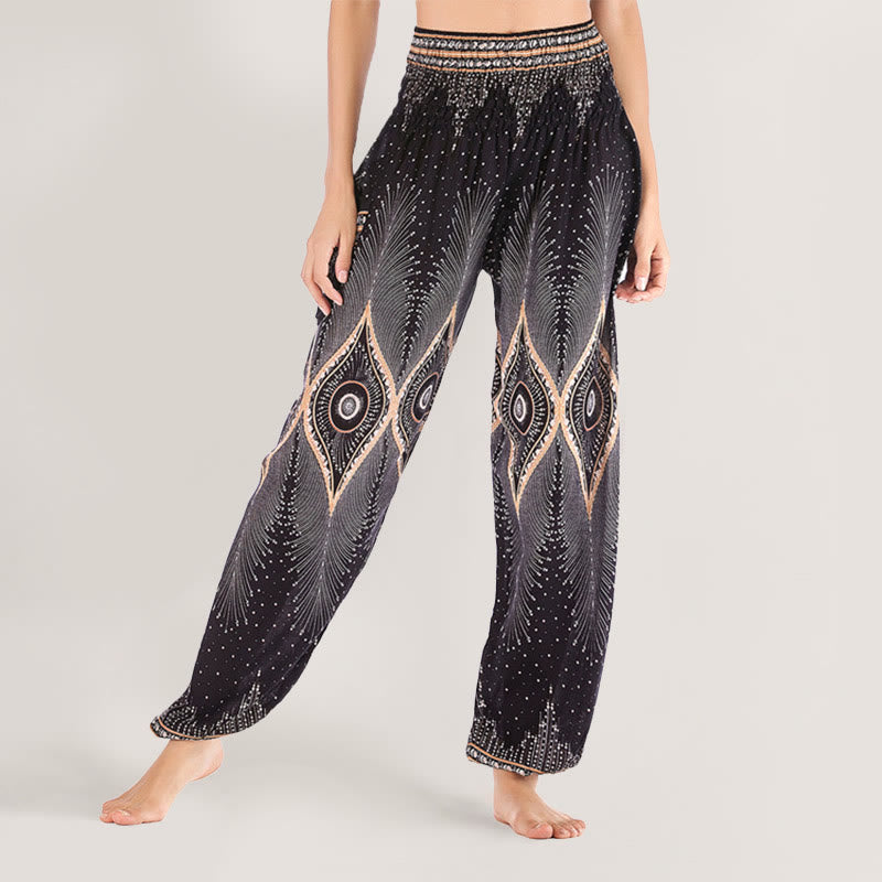 Olivenorma Boho Mandala Viscose Women's Elastic Waist Harem Pants - image 17