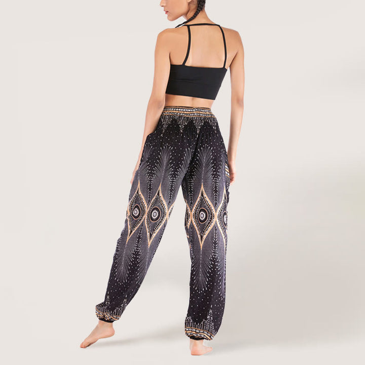 Olivenorma Boho Mandala Viscose Women's Elastic Waist Harem Pants - image 16