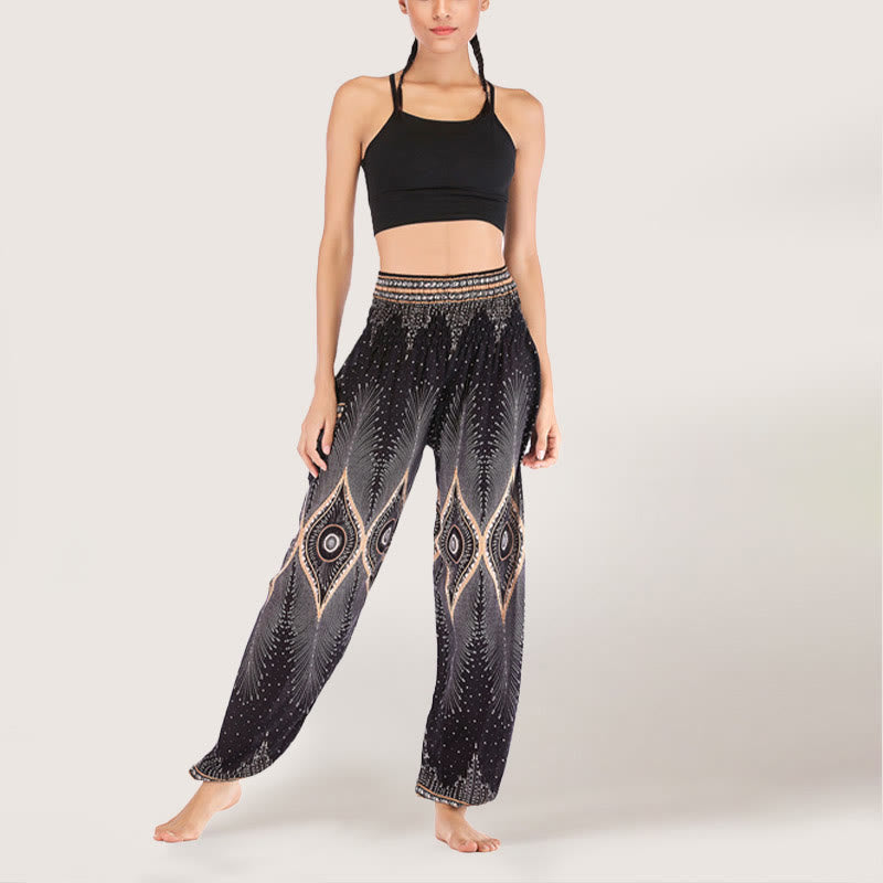 Olivenorma Boho Mandala Viscose Women's Elastic Waist Harem Pants - image 10
