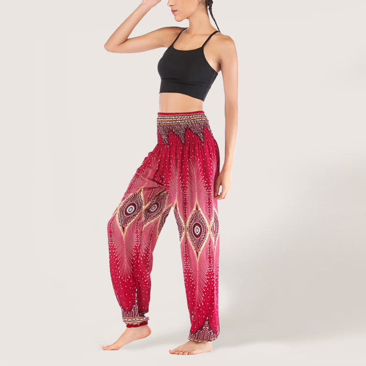 Olivenorma Boho Mandala Viscose Women's Elastic Waist Harem Pants - image 24